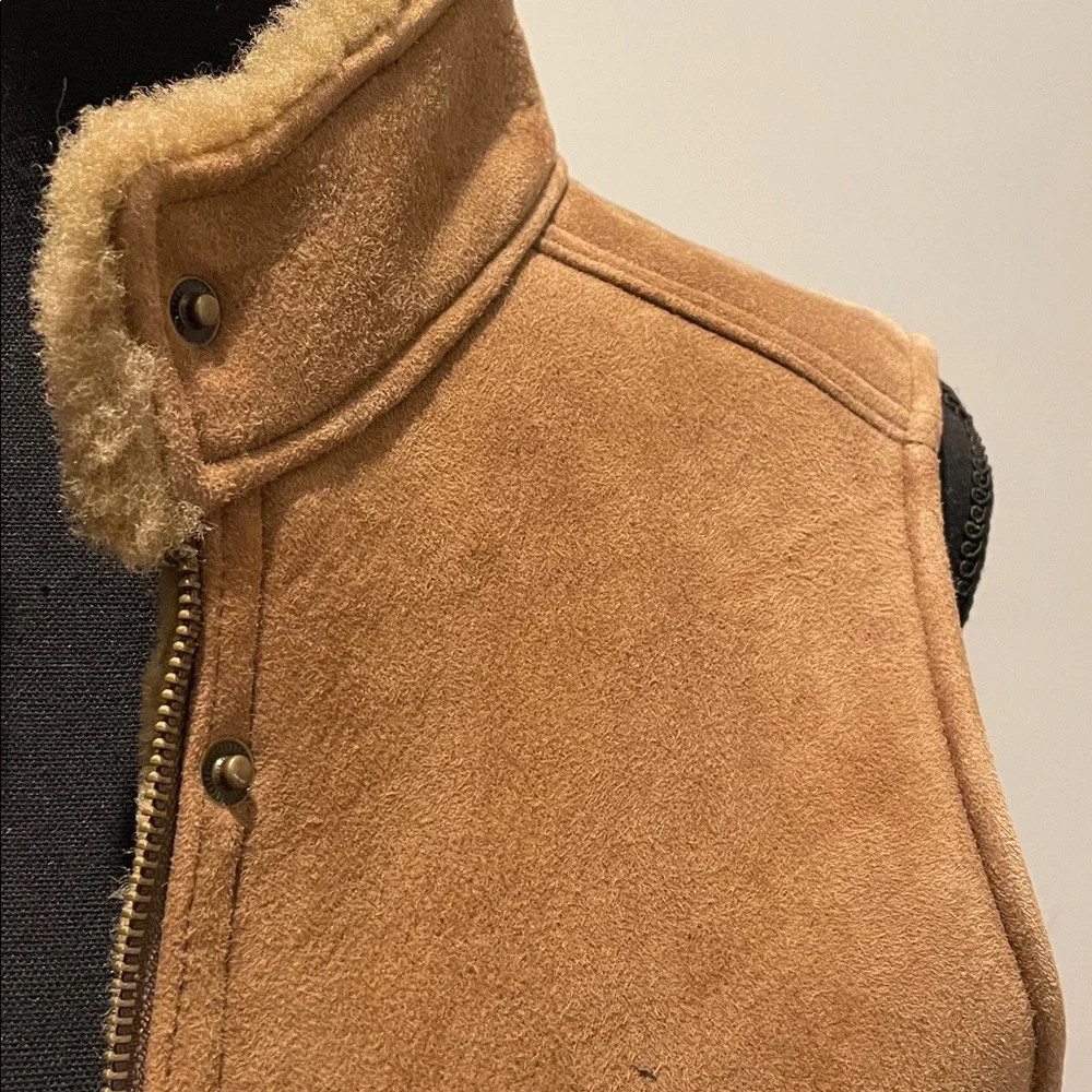 The Territory Ahead Vest Women Size M Tan Genuine Leather Zipper Snaps Cabincore - Picture 6 of 16